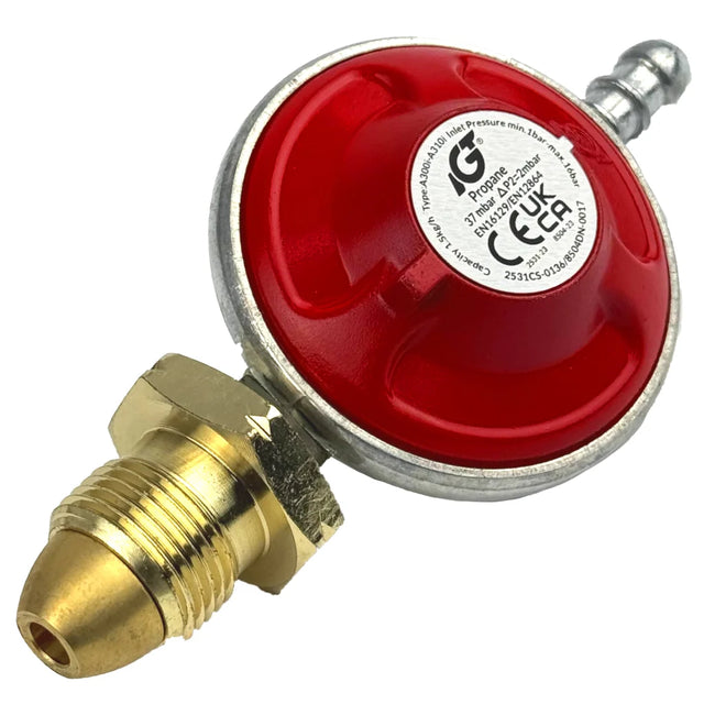 Low Pressure Propane Screw On Gas Regulator 37mbar Auto Silicone Hoses