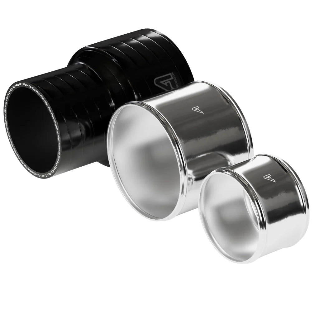 Aluminium Beaded Alloy Hose Joiner 50/75/100mm Lengths Metal Tubes Auto Silicone Hoses