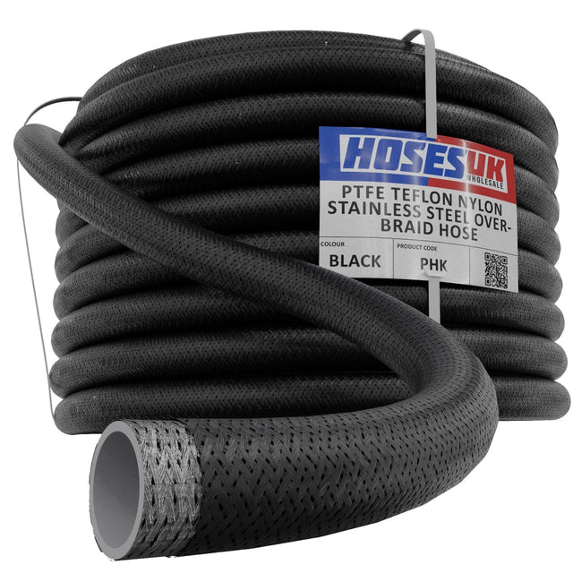 AN6 PTFE Lined Black Nylon Stainless Steel Braided Hose Auto Silicone Hoses