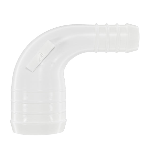 White Plastic 90 Degree Reducer Barbed Joiner Plastic Joiner Auto Silicone Hoses 12mm > 8mm